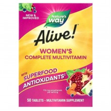 Alive!®, комплекс мультивітамінів для жінок, 50 таблеток